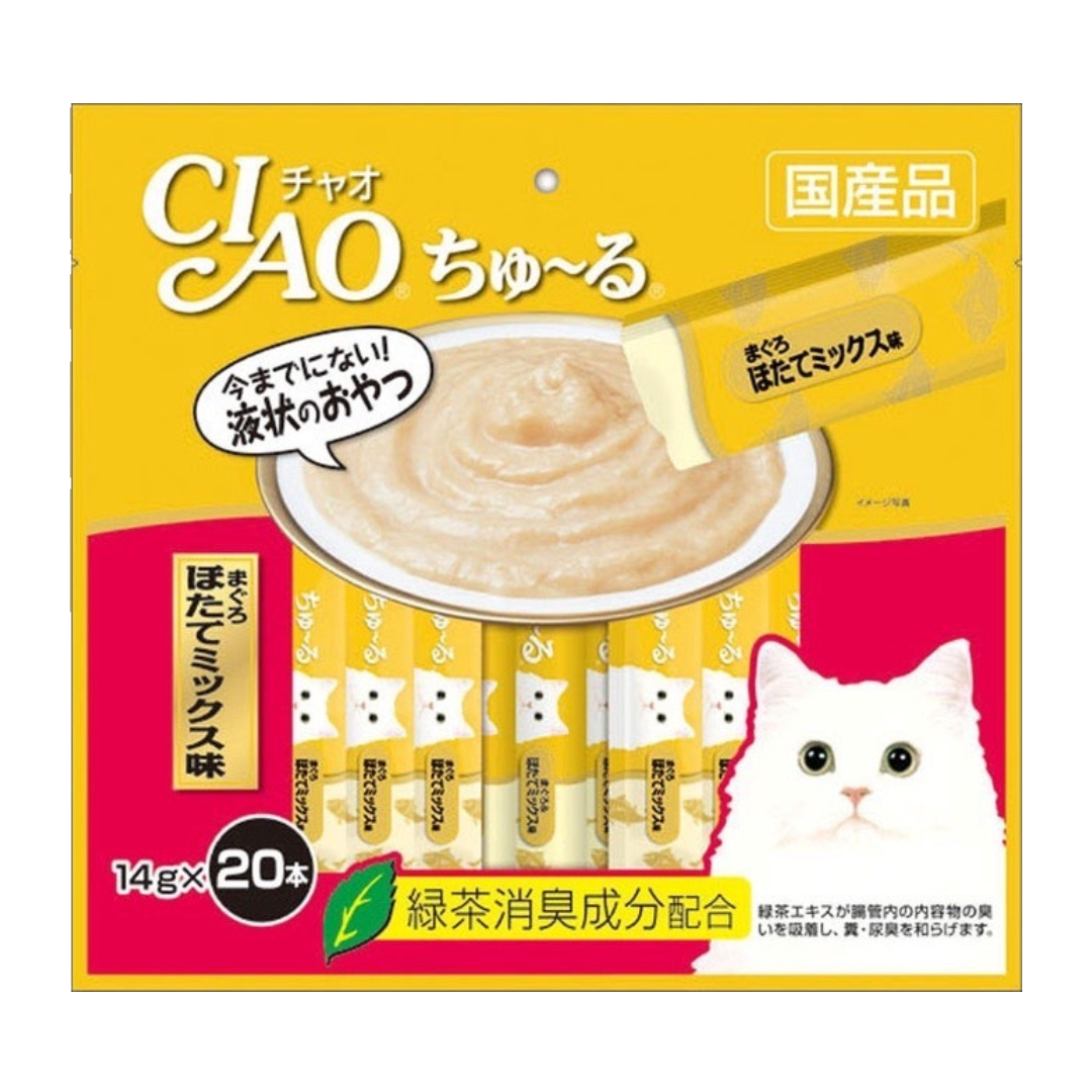 CIAO SC-129 แมวเลีย-ทูน่าผสมหอยเชลล์