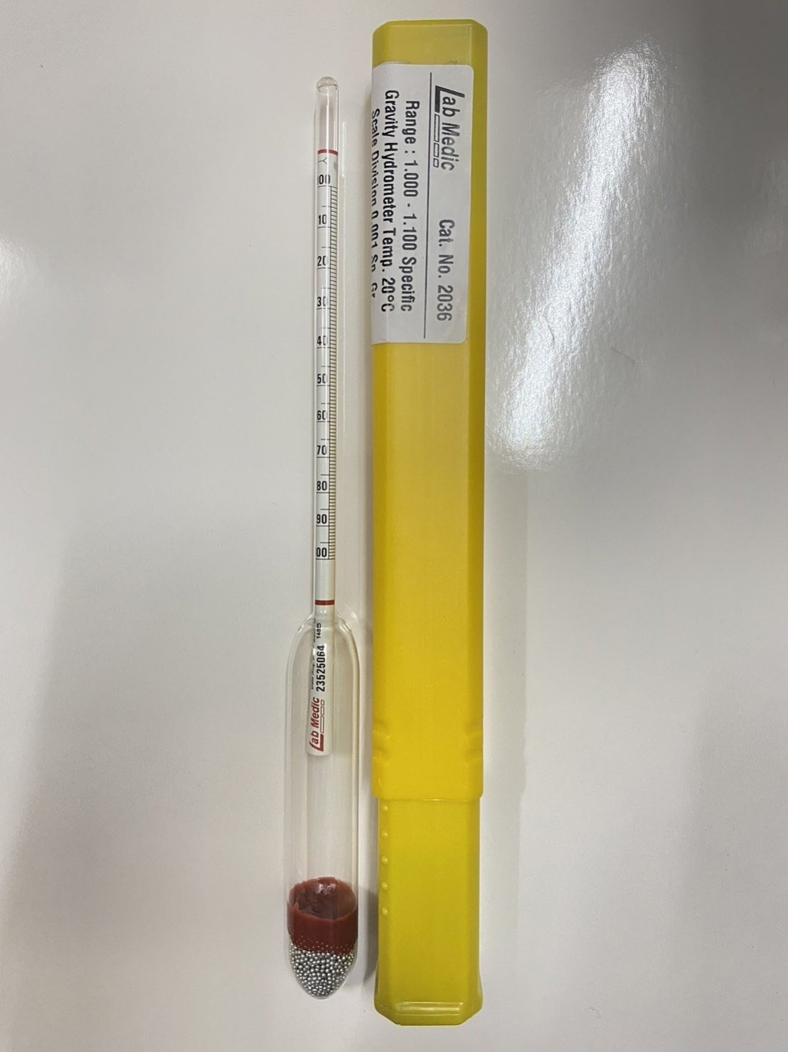 ไฮโดรมิเตอร์ Hydrometer ช่วง 1.000-1.100 (Lab Medic)