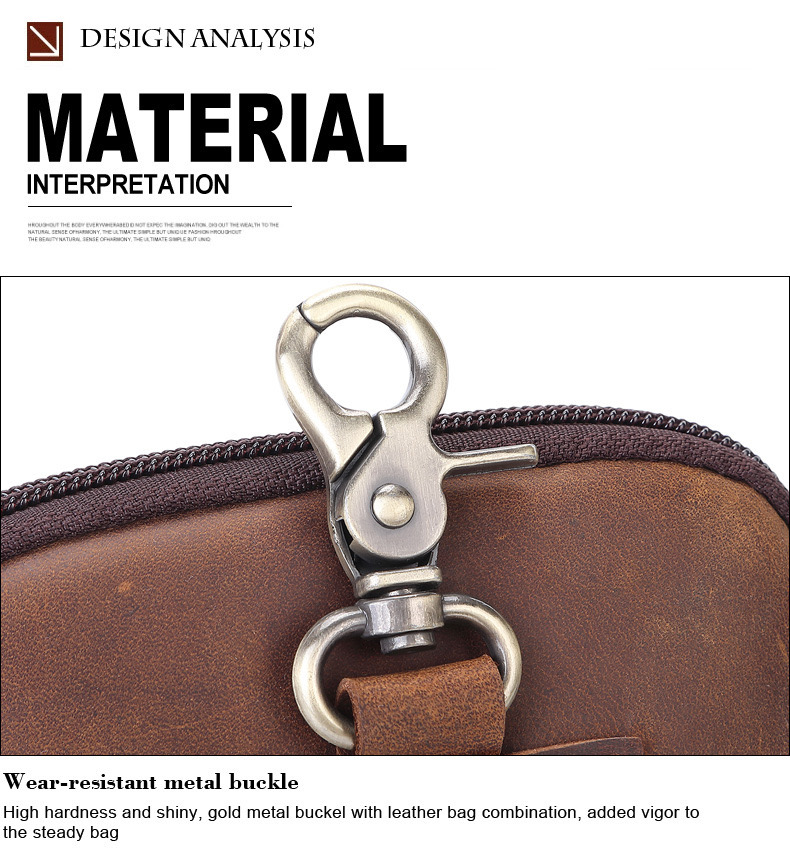 For You Leather LB46 กระเป๋าคาดเอว ร้อยเข็มขัด ใส่มือถือ หนังแท้ ใบใหญ่ มีตะขอค้องหูกางเกง (น้ำตาล) LB46