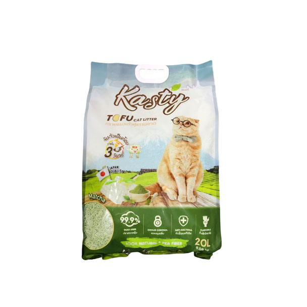 PPP Kasty Matcha ทรายเต้าหู้กลิ่นชาเขียว 20 ลิตร 9.08 Kg