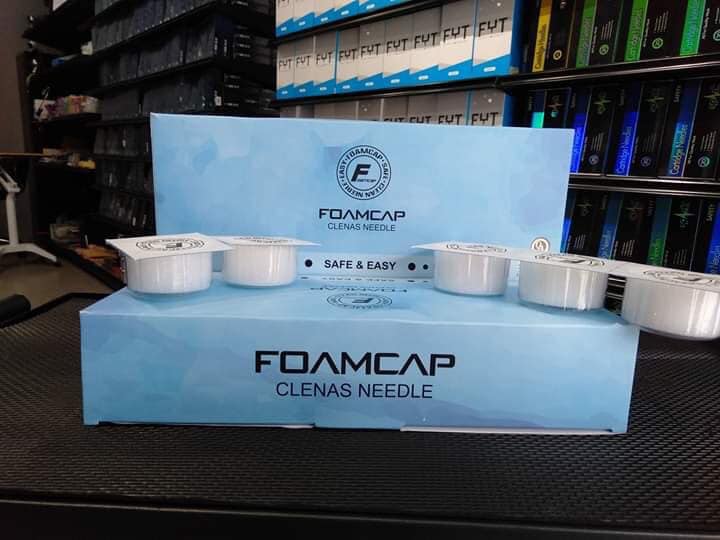 AVA Foamcap Cleans Needle (โฟมทำความสะอาดเข็ม) ถ้วยโฟมสำหรับทำความสะอาดเข็มสัก ปลายเข็ม 20 ชิ้น