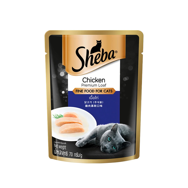 Sheba แมวโต/เนื้อไก่ (Loaf) 70 g.