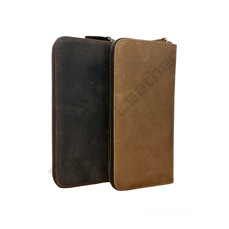 For You Leather WL11 กระเป๋าสตางค์ ผู้ชาย ใบยาว หนังแท้ แบบซิบ WL11