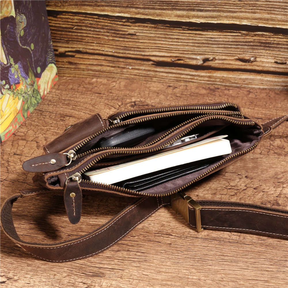 For You Leather (ราคาพิเศษ) LB85 กระเป๋าคาดอก กระเป๋าคาดเอว กระเป๋าผู้ชาย หนังแท้ พรีเมี่ยม LB85