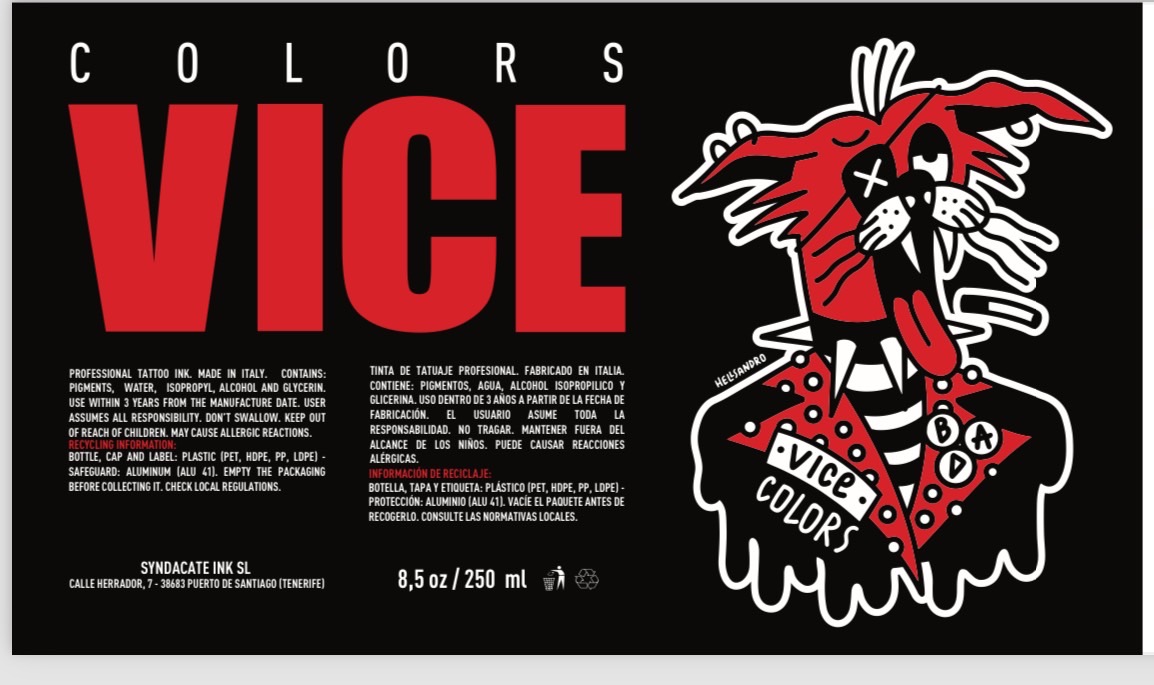 Vicious Black Color Ink Tattoo 250ml ขนาด 8.5oz Vicious Black Color Ink Tattoo 250ml ขนาด 8.5oz