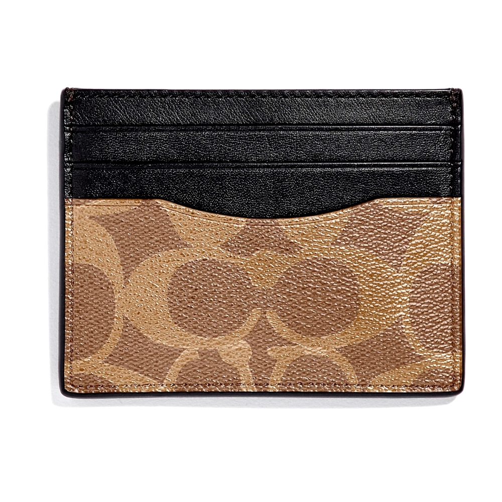 COACH F58110 SLIMCARD CASE IN SIGNATURE CANVAS (QBTN2) [F58110QBTN2]
