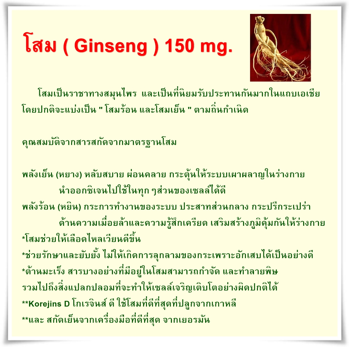  Korejins D โกเรจินส์ ดี