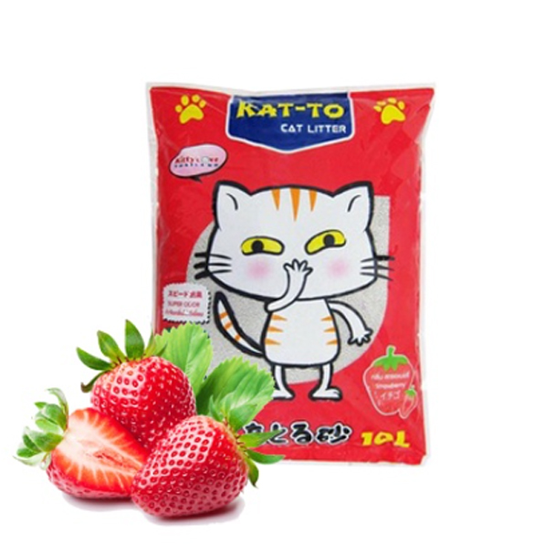 Katto ทรายแมว-สตรอเบอรี่ 10 ลิตร