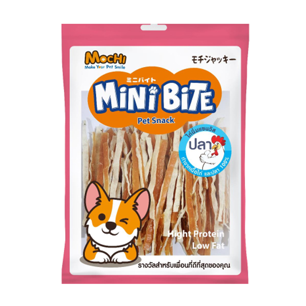 Mochi Mini Bite สันในไก่นิ่มแซนวิสปลา 300กรัม