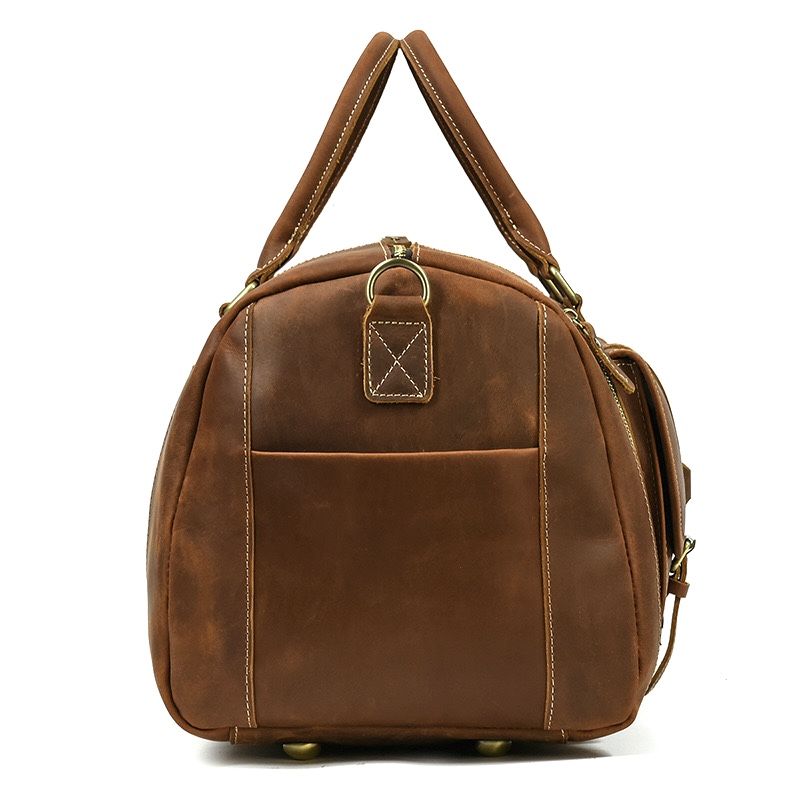 For You Leather LB90 กระเป๋าเดินทาง ผู้ชาย หนังแท้ ใบใหญ่ (สีน้ำตาลเข้ม,สีน้ำตาลอ่อน) LB90