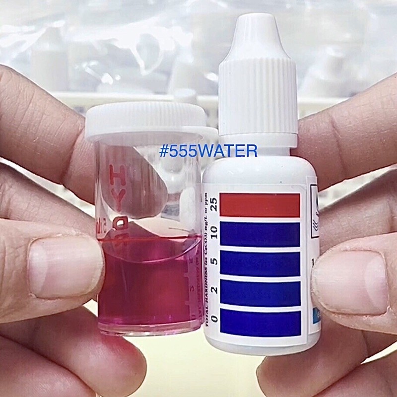 แพ๊คคู่สุดคุ้ม น้ำยาวัดค่าคลอรีน (ปริมาณสุทธิ 10 ml.)+น้ำยาทดสอบหินปูน 15 ml พร้อมขวดทดสอบ