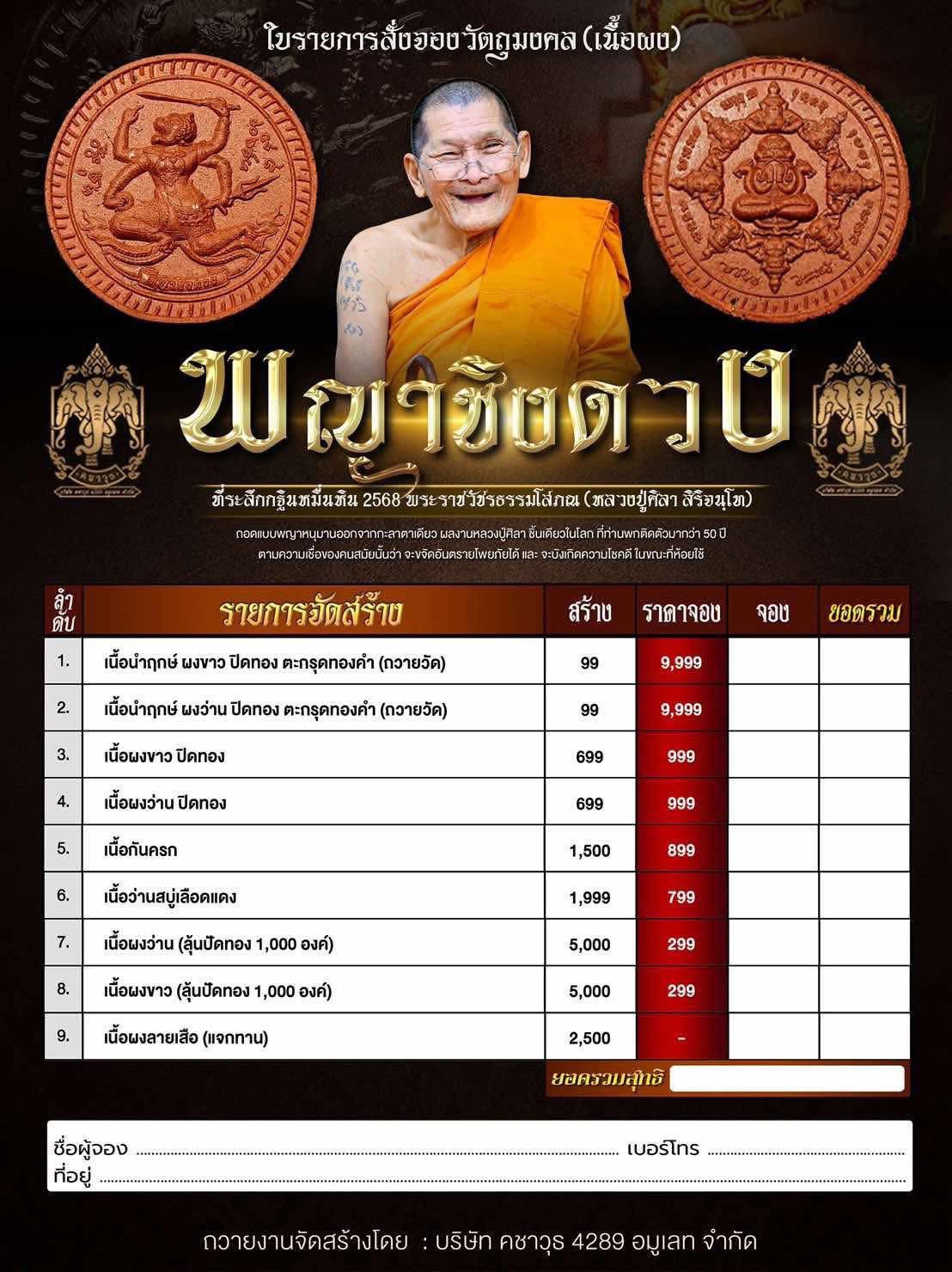 พระจอง ราคาบวก รุ่น พญาชิงดวง พุทธคุณบวกความสวย กฐินหมื่นหิน68 หลวงปู่ศิลา_สิริจันโท