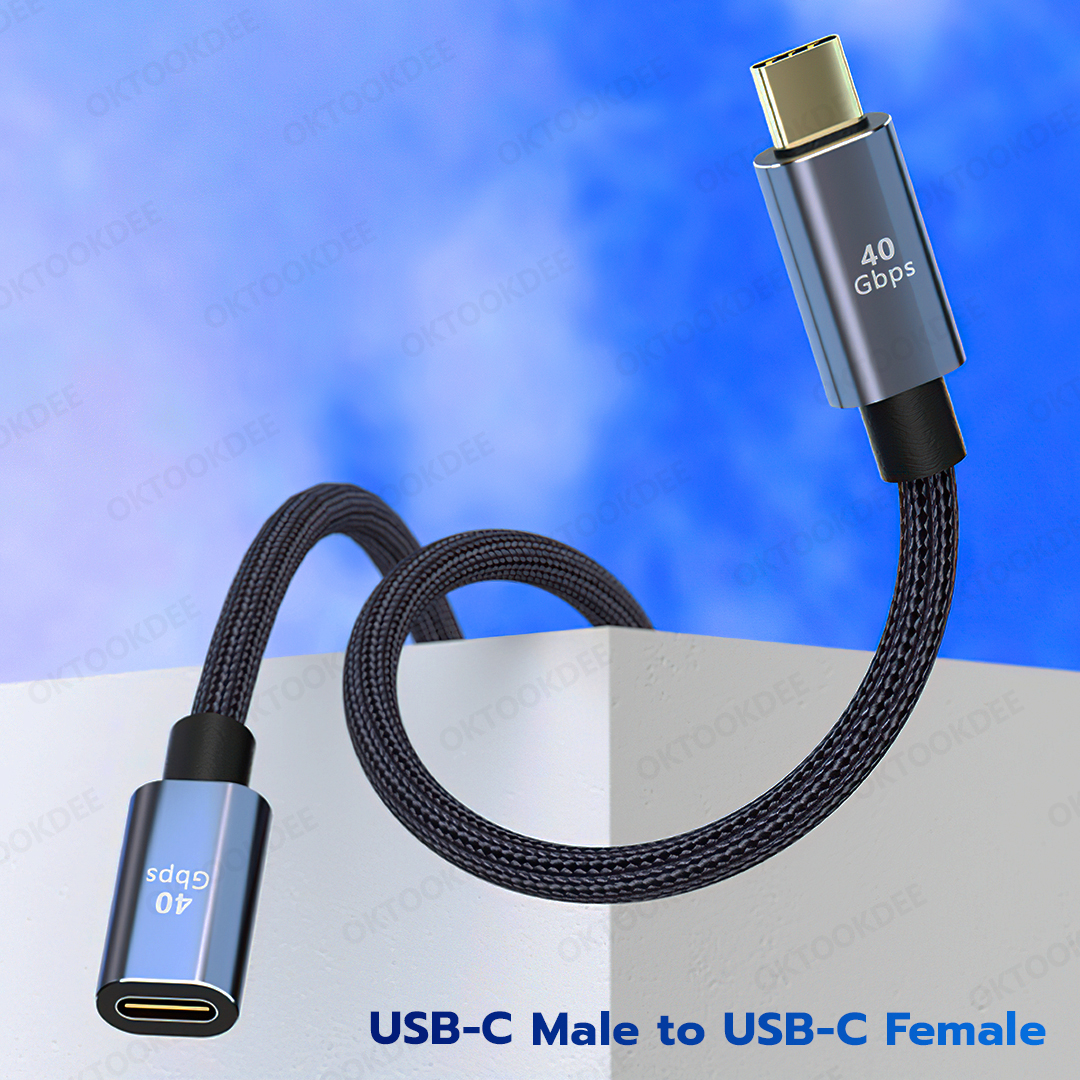 สาย USB-C PD100W USB 4 40Gbps 8K@60Hz (USB-C Male to USB-C Female) U008