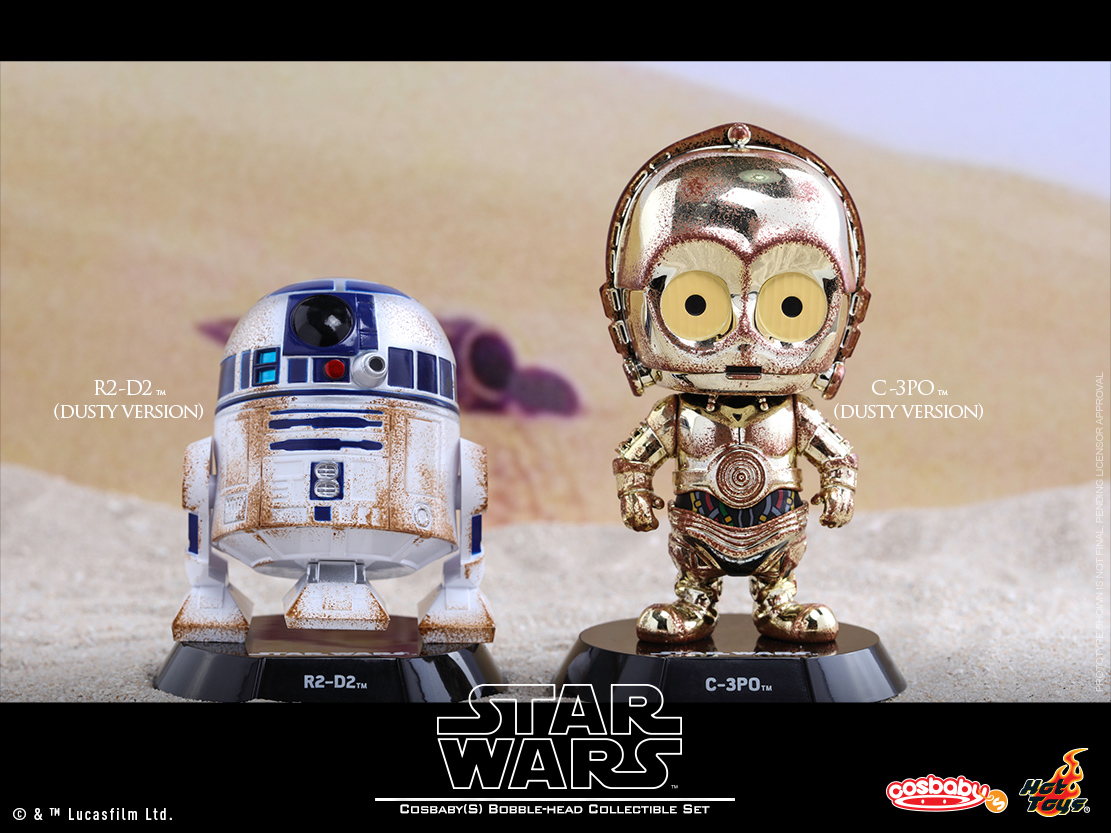 Hot Toys Star Wars Cosbaby Bobble-Head C-3PO & R2-D2 Dusty Version Set [ของแท้]