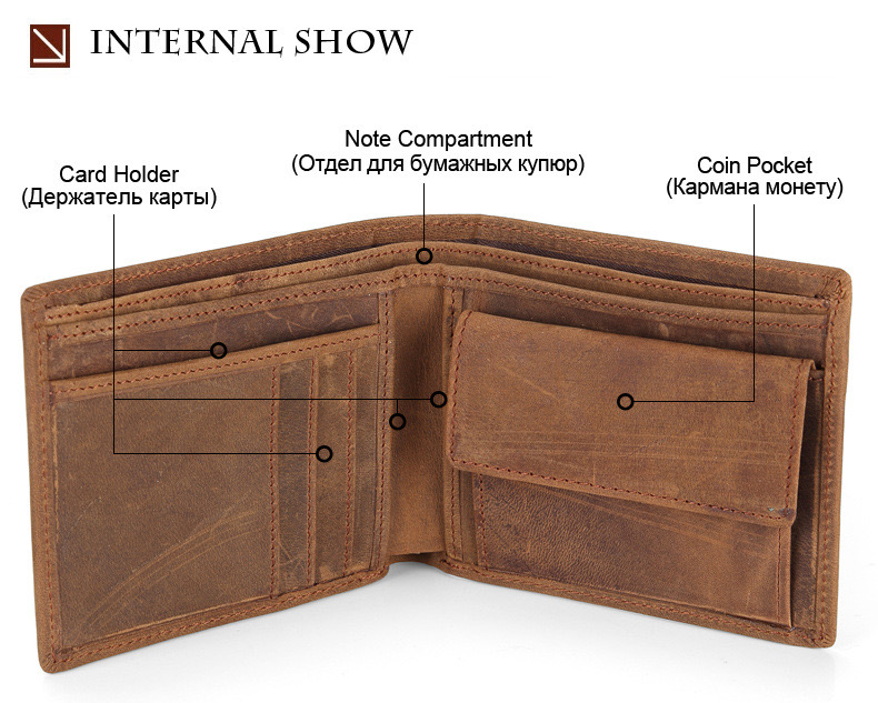 For You Leather WL02 กระเป๋าสตางค์ผู้ชาย หนังแท้ นูบัค ใบเล็ก บางเบา (น้ำตาล) WL02