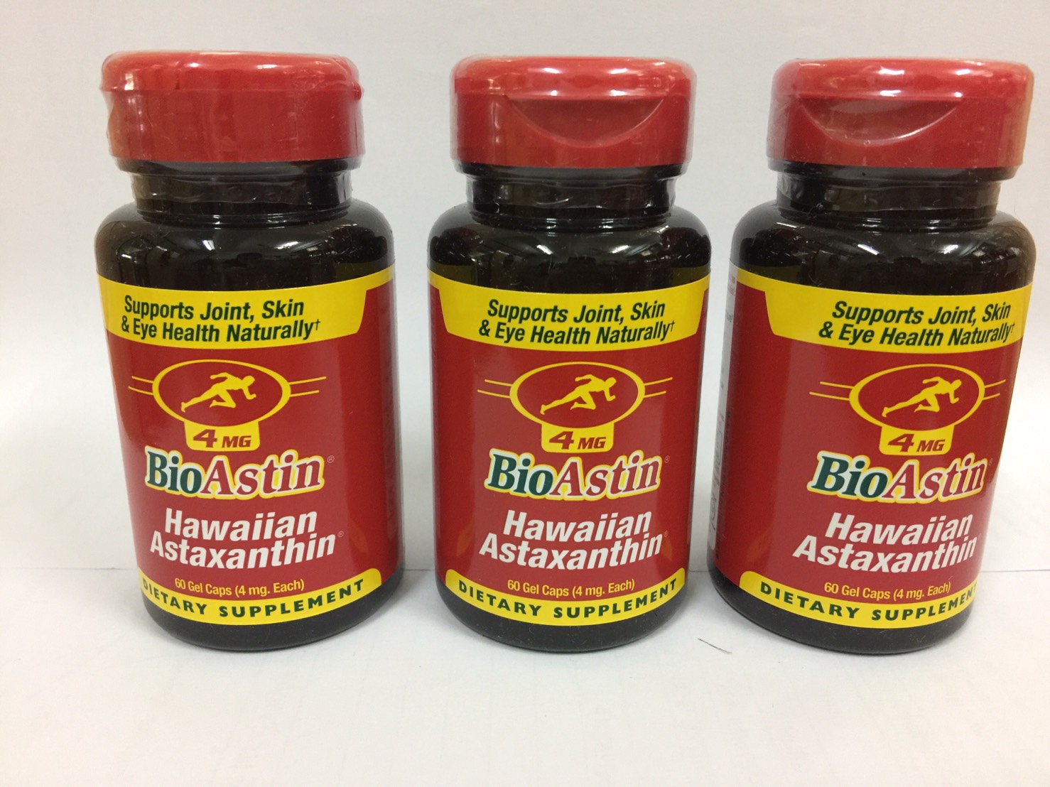 Bioastin Hawaiian Astaxanthin สาหร่ายแดง ไบโอแอสติน แอสต้าแซนทิน ขนาด4 มิลลิกรัม 3 กล่อง 180 แคปซูล