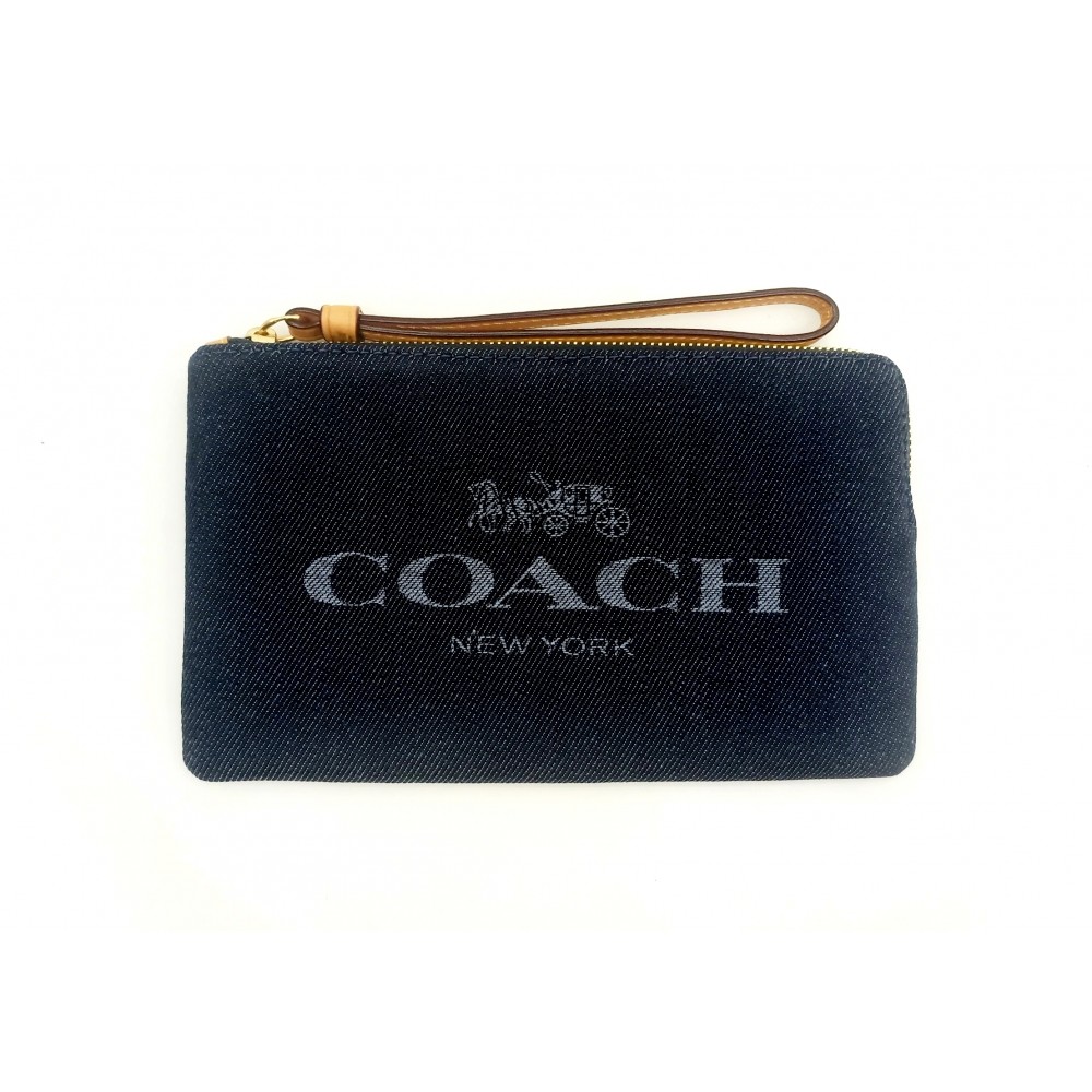 กระเป๋าสตางค์ COACH C8311 LARGE CORNER ZIP WRISTLET WITH COACH (IMDEN)[C8311IMDEN]
