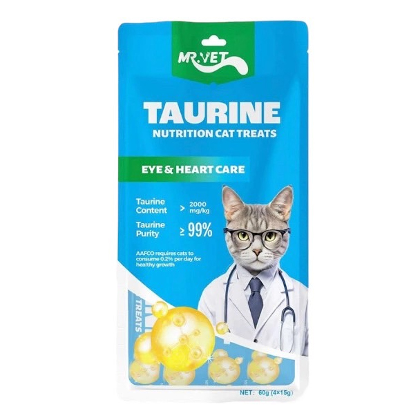 Mr.Vet Taurine Eye & Heart Care แมวเลีย 60g. (15g x 4)
