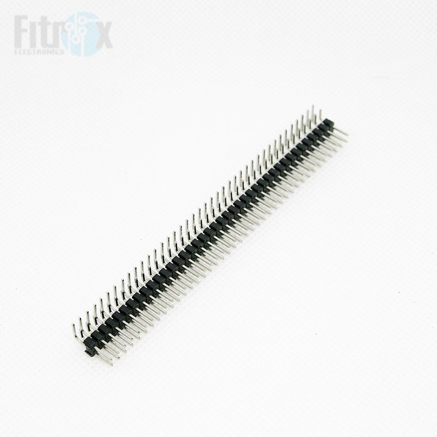 2x40 2.54 Pin Header R/A ก้างปลาตัวผู้แถวคู่ขางอ