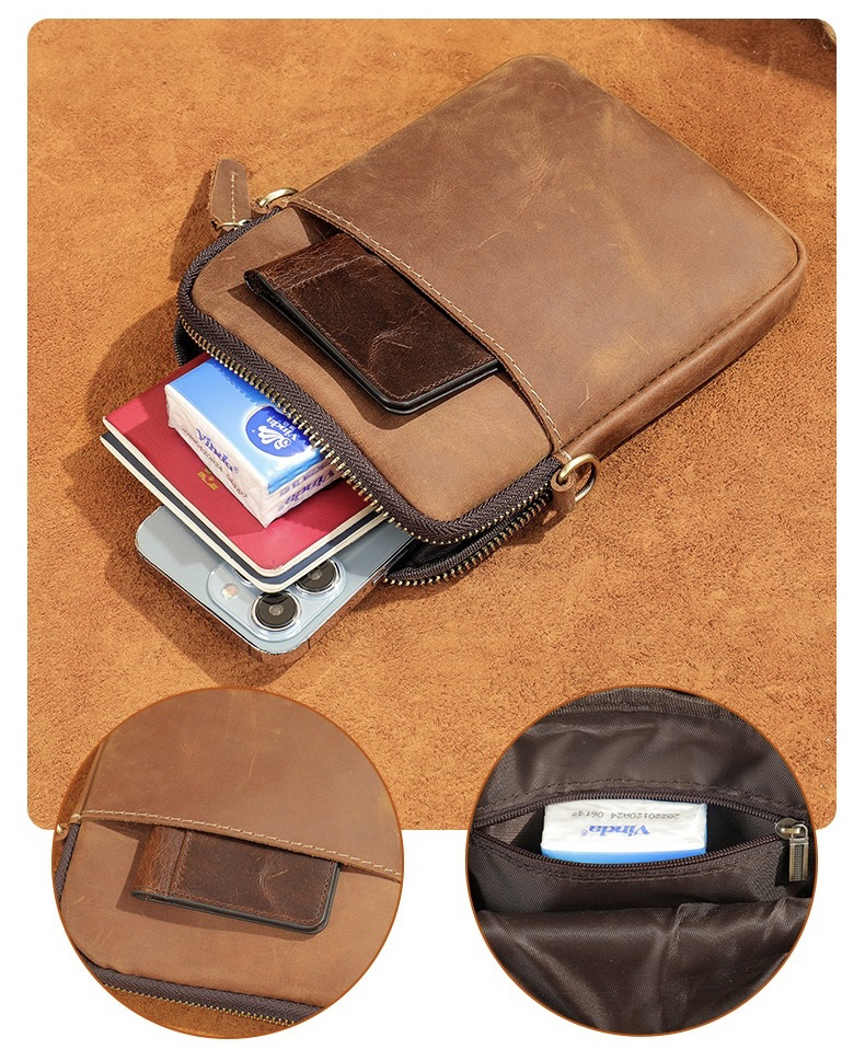 For You Leather กระเป๋าสะพายข้าง ผู้ชาย ใบเล็ก หนังแท้ พรีเมี่ยม รุ่น LB69 LB69