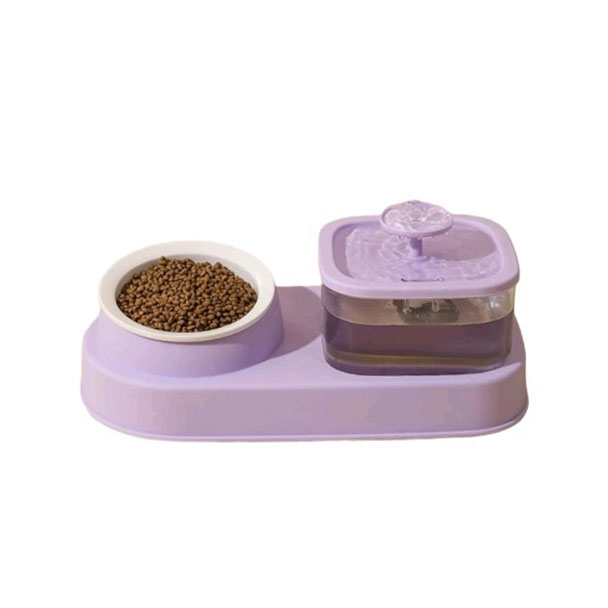 BQ KPL005 / น้ำพุพร้อมชามอาหารเดี่ยว / คละสี