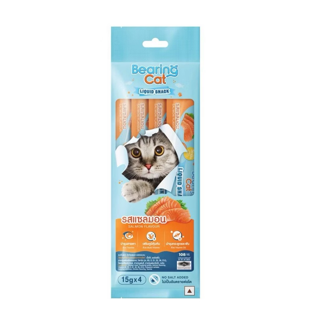 Bearing Cat ลิควิดสแนค 15 g. รสปลาแซลมอน (1x5)