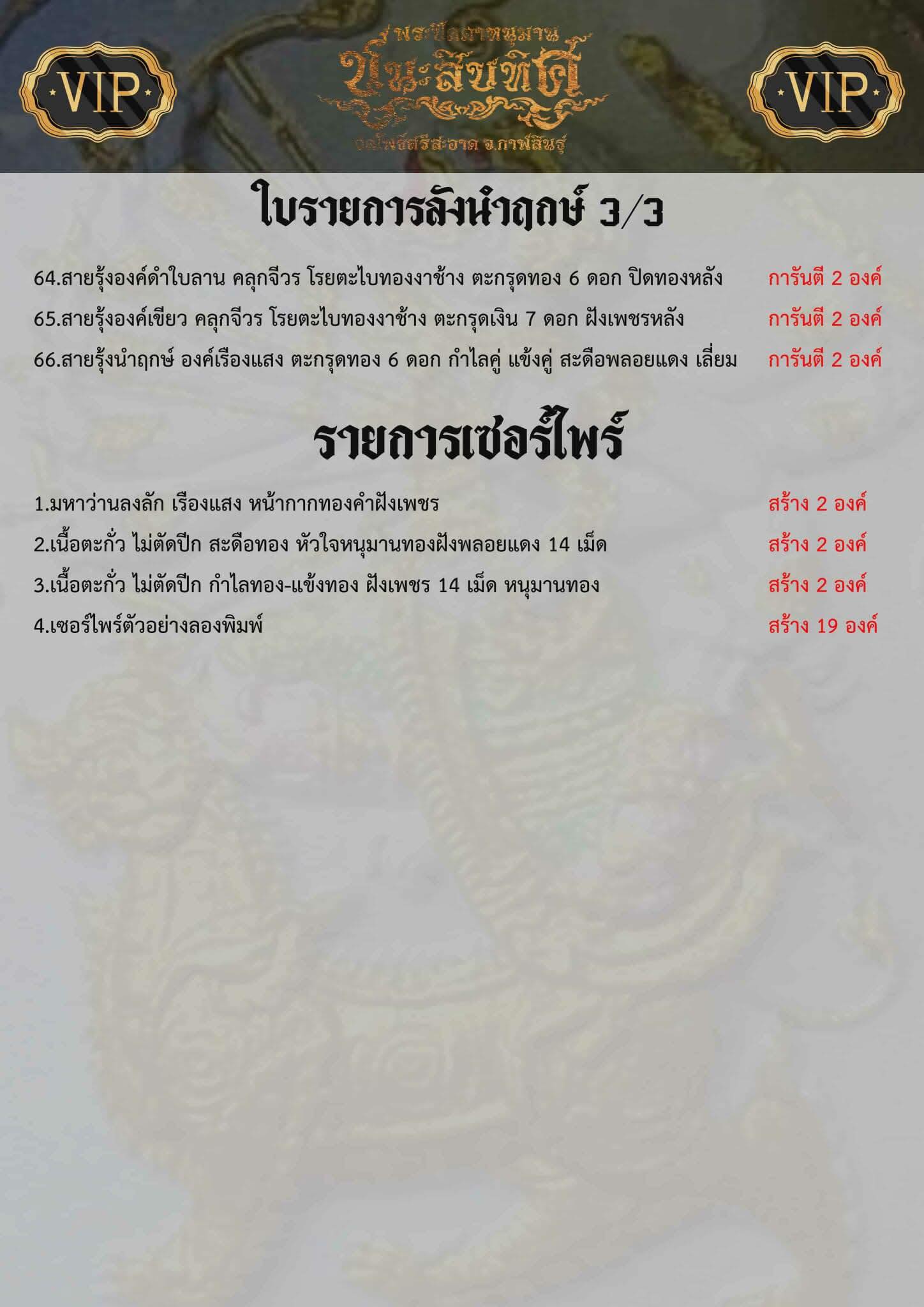พระปิดตาหลังหนุมานขี่สิงห์ รุ่น หนุมานชนะสิบทิศ ปลุกเสก 28/11/68