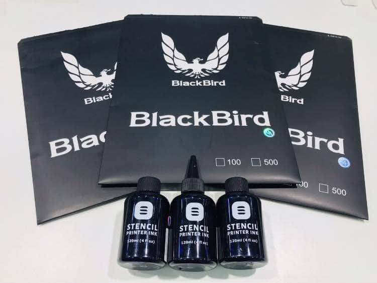 ชุดหมึกStencil printing ink พร้อมเครื่องพิมพ์ ชุดหมึกStencil Priter Ink +กระดาษCopyblackbirdเครื่องปริ้นเตอร์Epson M1120 ชุดพิเศษ7,990฿ สำหรับงานสัก งานลอกลาย