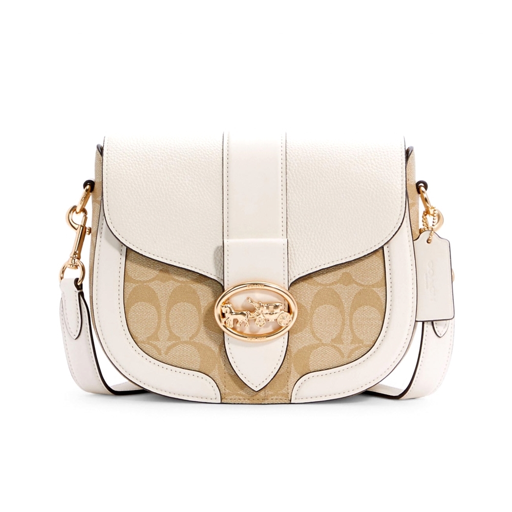 COACH C2806 GEORGIE SADDLE BAG IN SIGNATURE CANVAS (IMDQC) [MCC2806IMDQC-CV]
