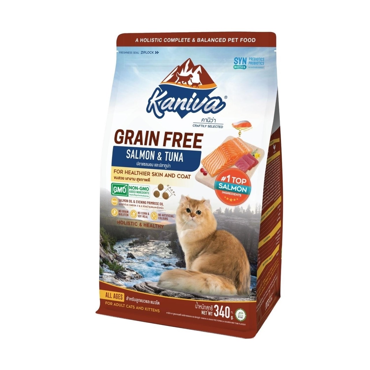 Kaniva Grain Free รสแซลมอน และปลาทูน่า 340 G