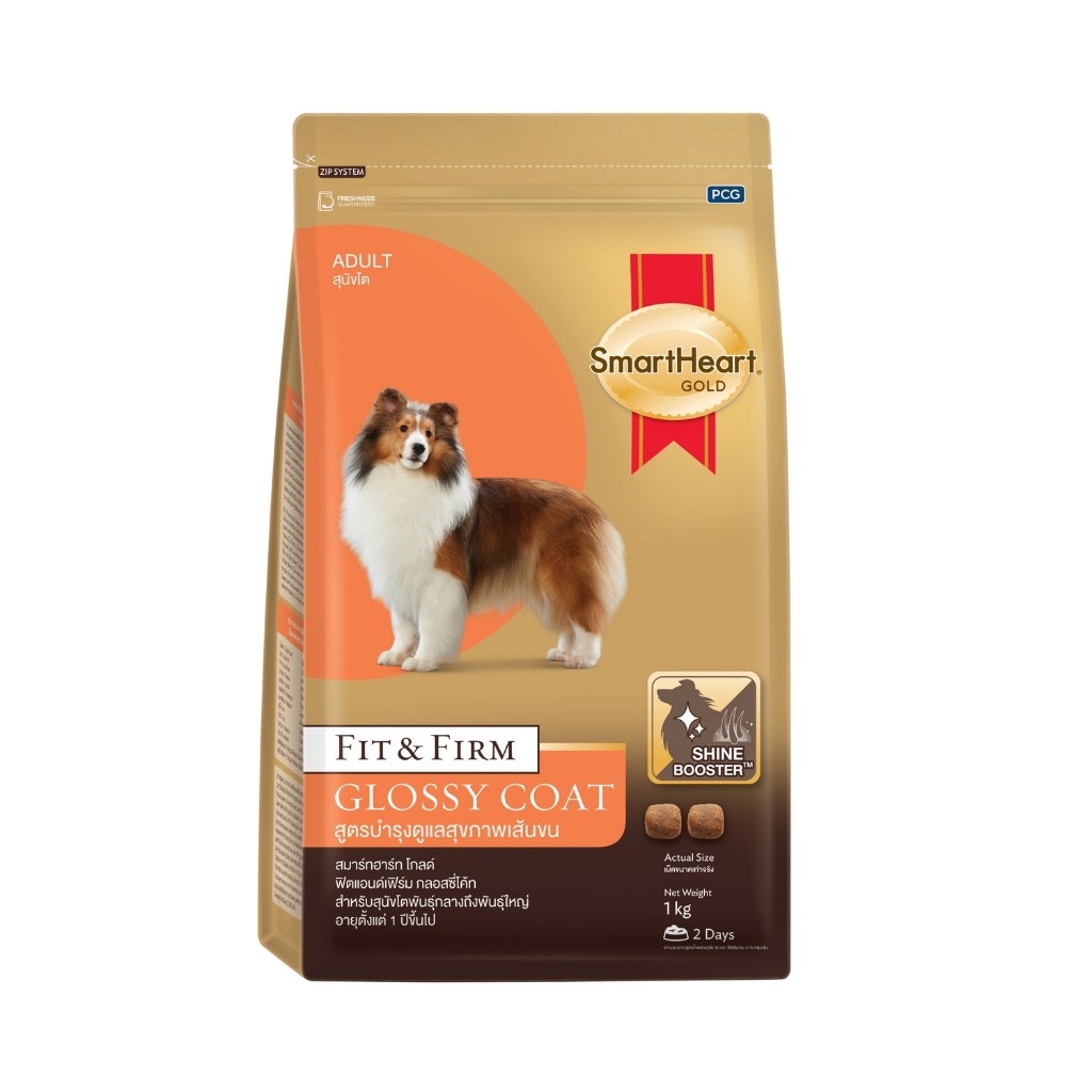 S/H Glod Fit & Firm Glossy สุนัขโตบำรุงขน 1 Kg