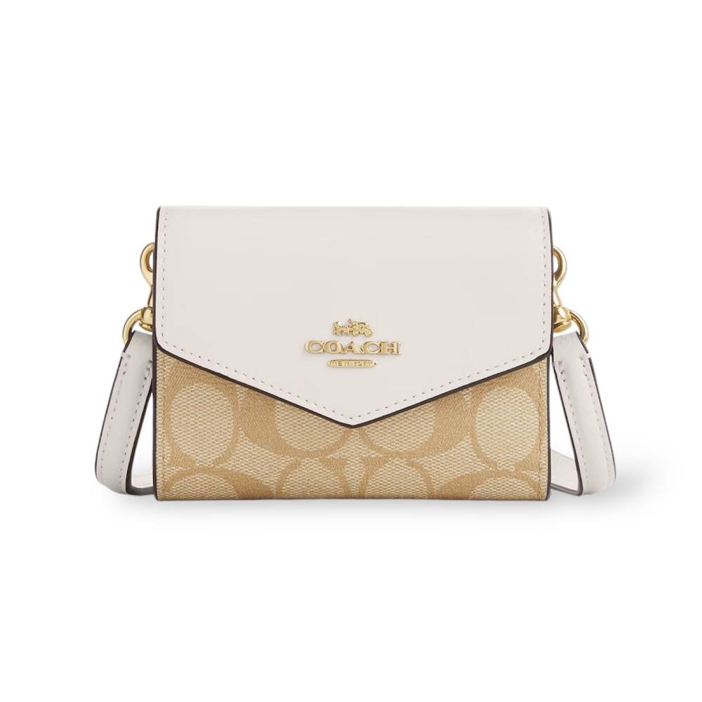 กระเป๋าสตางค์ COACH CU172 MINI ENVELOPE WALLET WITH STRAP IN SIGNATURE CANVAS (IMDQC)
