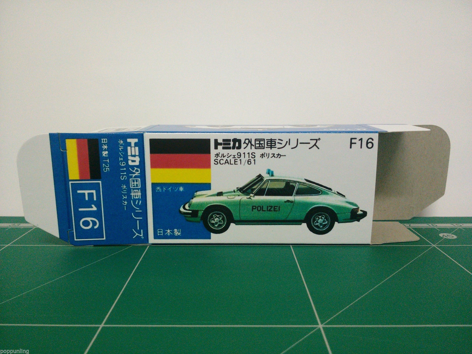 กล่องพิมพ์ Reproduction Box สำหรับ Tomica Blue Box No.F16 Porsche 911S Police Car (กล่องเปล่า, ไม่มีรถ)
