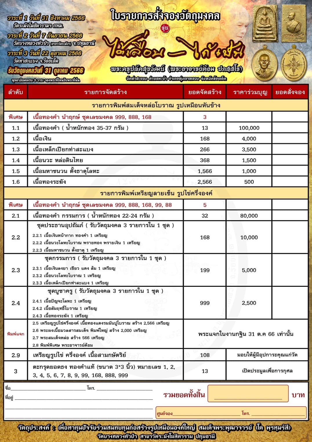 สมเด็จหล่อ รุ่น ได้เลื่อน - ได้เป็น พระจารย์ต้อม รับพระ 31 ตุลาคม 2566 (ราคาบวก)