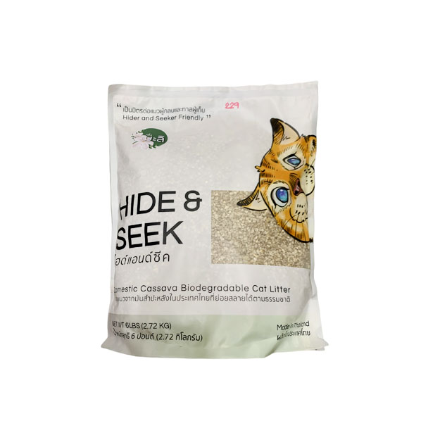 Hide & Seek ทรายแมวมันสำปะหลัง 6 ลิตร กลิ่นมะลิ
