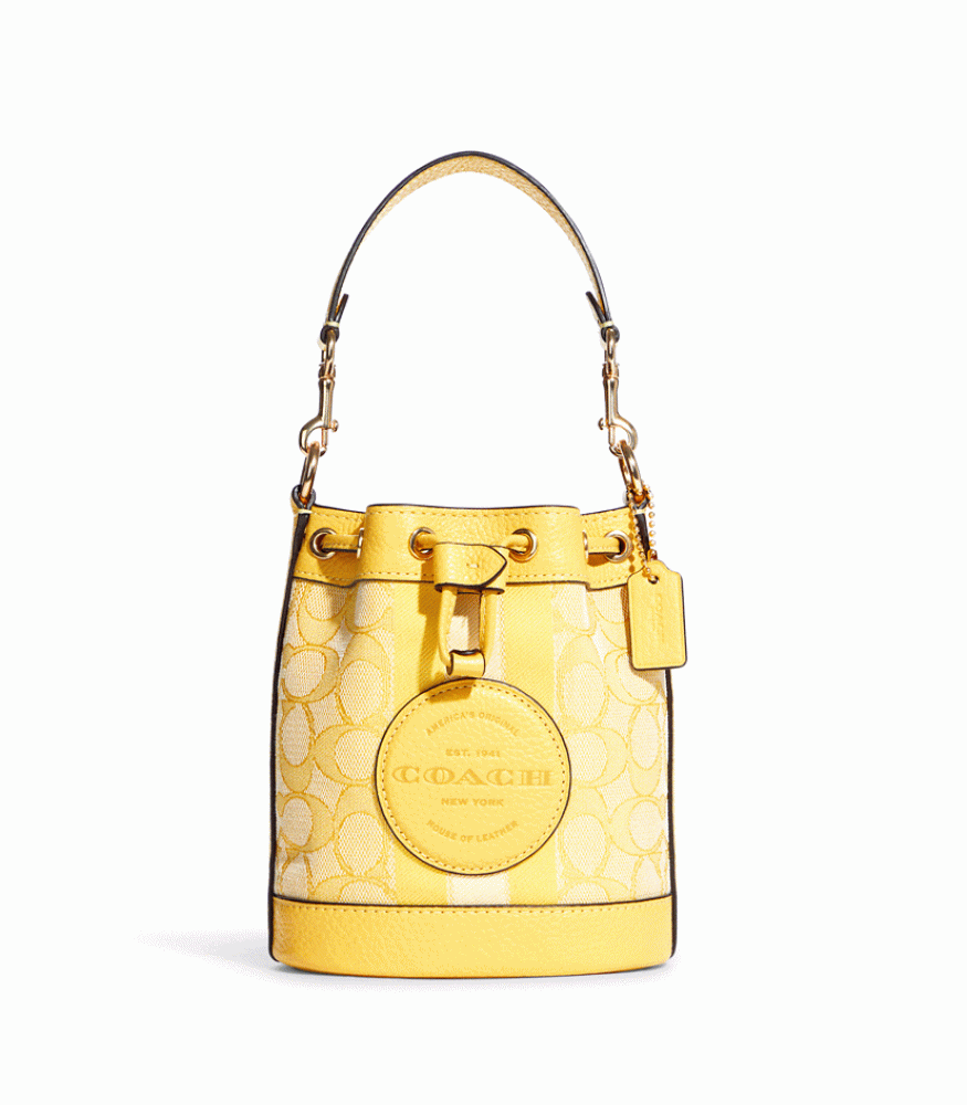 กระเป๋าสะพายข้าง COACH C8322 MINI DEMPSEY BUCKET BAG IN SIGNATURE JACQUARD WITH STRIPE AND COACH PATCH (IMS9V)[C8322IMS9V]