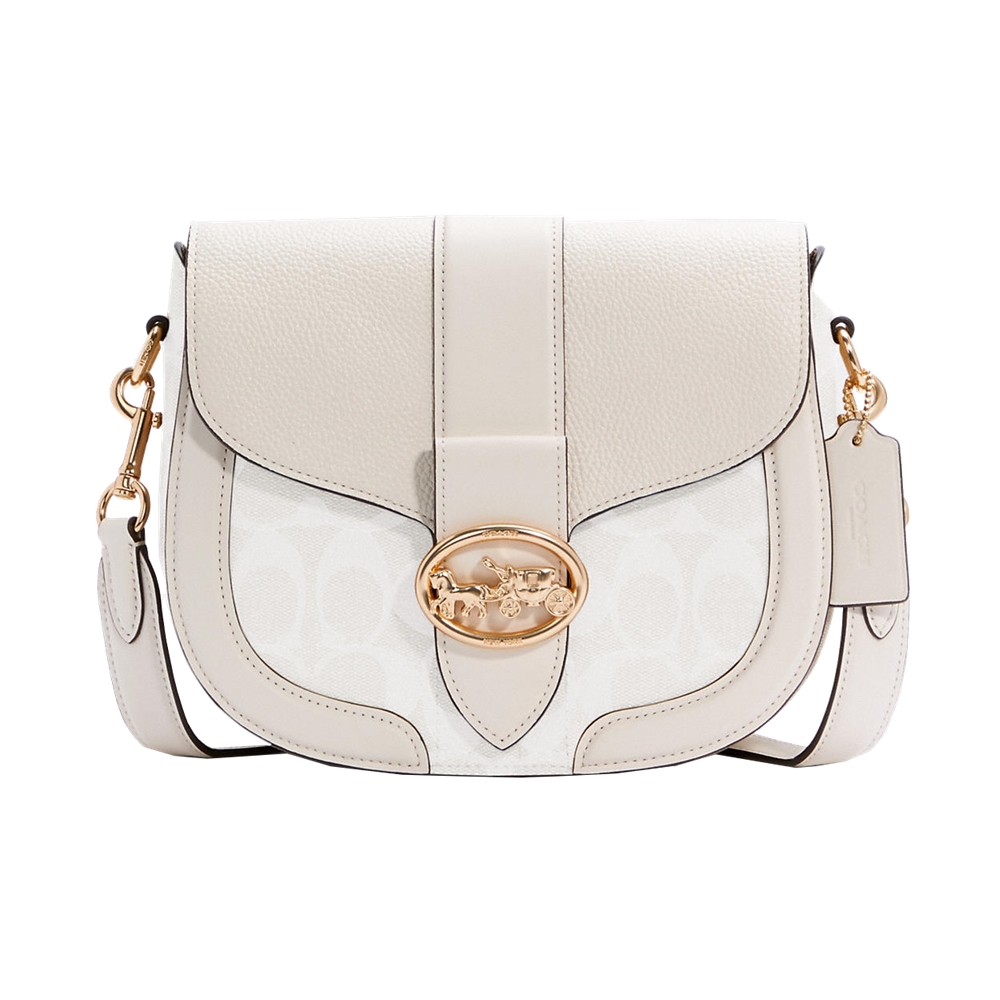 COACH C2806 GEORGIE SADDLE BAG IN SIGNATURE CANVAS (IMQQ4) [C2806IMQQ4]