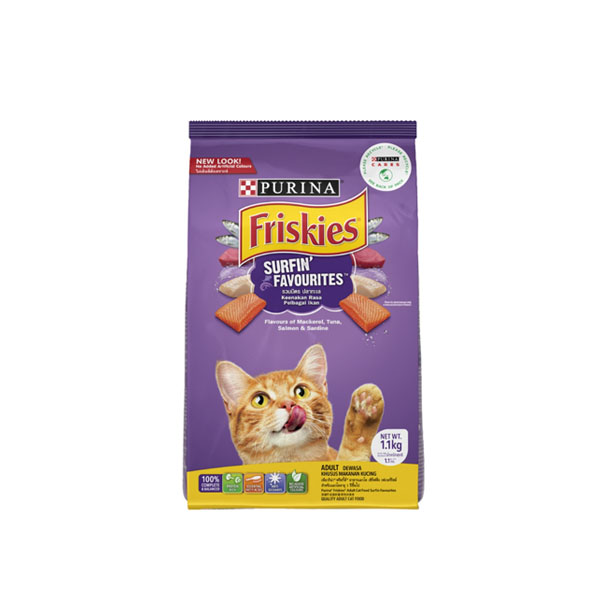Friskies อาหารเม็ด (แมวโต-รวมมิตรปลาทะเล) 400 g.
