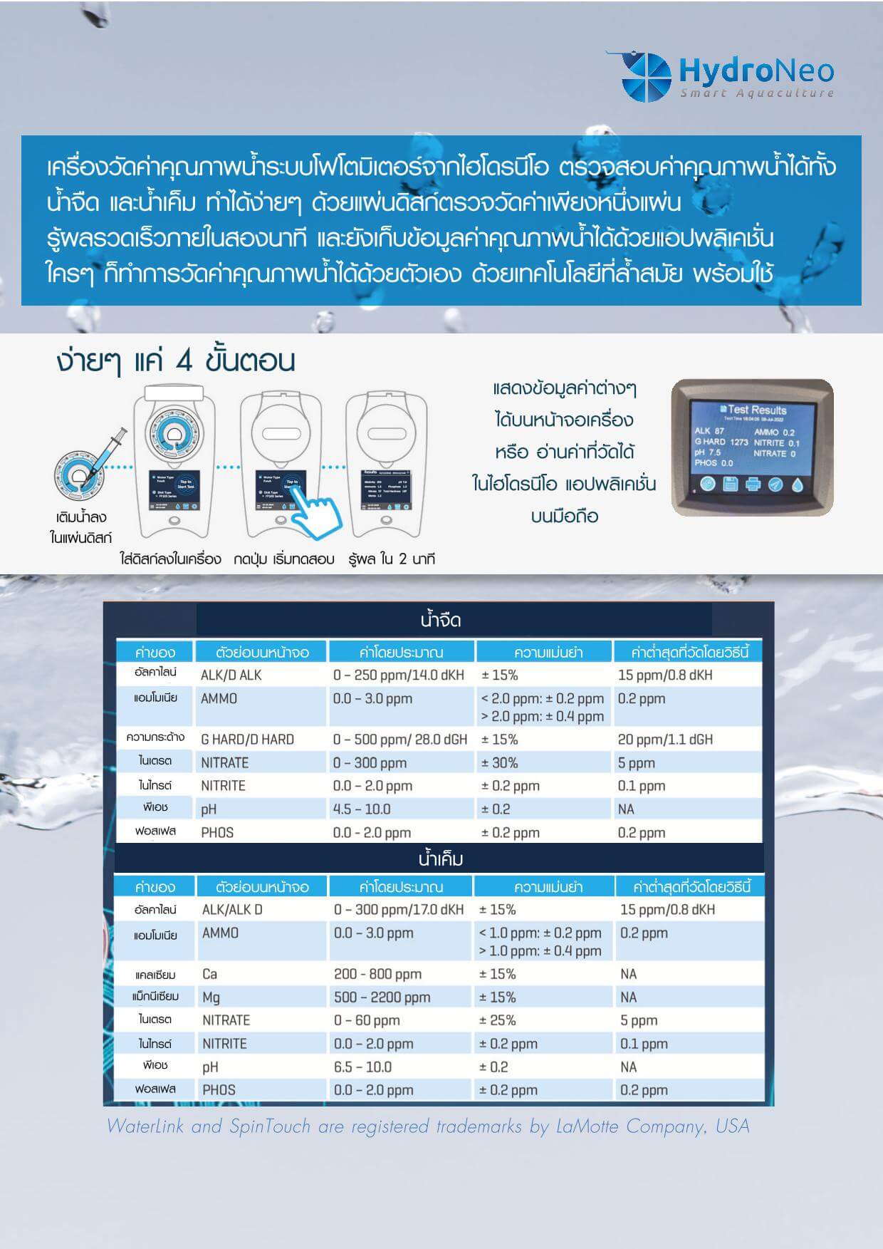 (HydroNeo) ไฮโดรนีโอ สปินทัช เอฟเฟคซ์ วัดได้ทั้งน้ำจืดและน้ำเค็ม