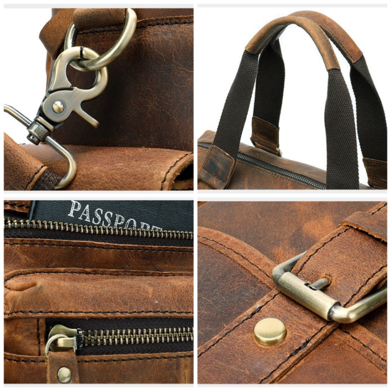 For You Leather LB55 กระเป๋าถือผู้ชาย กระเป๋าใส่เอกสาร แล็ปท็อป กระเป๋าท่องเที่ยว หนังแท้พรีเมียม พร้อมสายสะพายหนัง (น้ำตาล) LB55