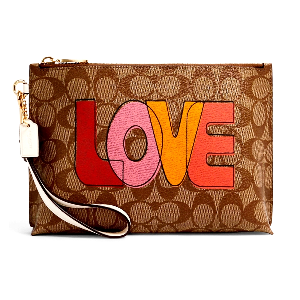 COACH C2890 ROWAN POUCH IN SIGNATURE CANVAS WITH LOVE PRINT (IMLOT) [C2890IMLOT]