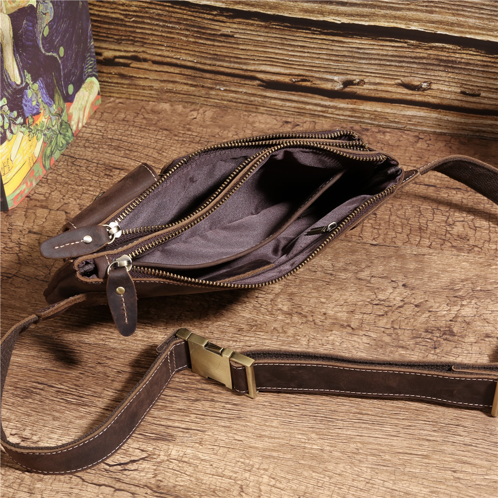 For You Leather (ราคาพิเศษ) LB85 กระเป๋าคาดอก กระเป๋าคาดเอว กระเป๋าผู้ชาย หนังแท้ พรีเมี่ยม LB85