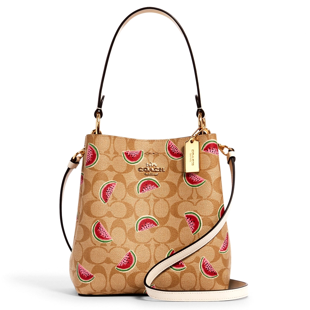 COACH 1619 SMALL TOWN BUCKET BAG IN SIGNATURE CANVAS WITH WATERMELON PRINT (IMR0Q) [1619IMR0Q]