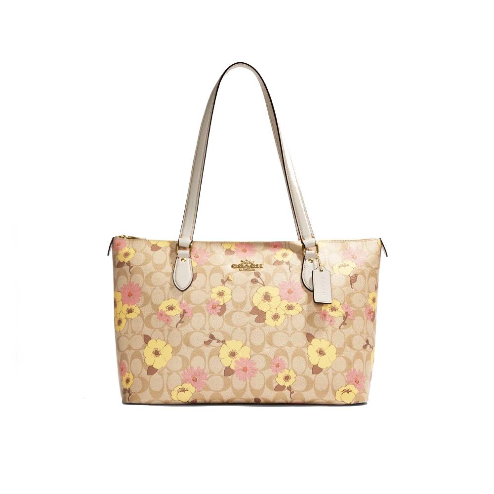 กระเป๋าสะพายไหล่ COACH CH727 GALLERY TOTE IN SIGNATURE CANVAS WITH FLORAL CLUSTER PRINT (IMOT4) [CH727IMOT4]