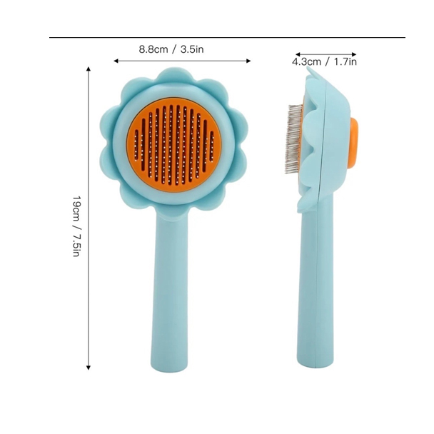 All Rising AR2997 แปรงหวีขนสัตว์เลี้ยงรูปทรงดอกไม้ สีชมพู