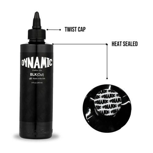 Dynamic Dynamic BLKout Tattoo Ink 8 oz. หมึกสักสีดำงานแก้สีดำงานถมสีดำ