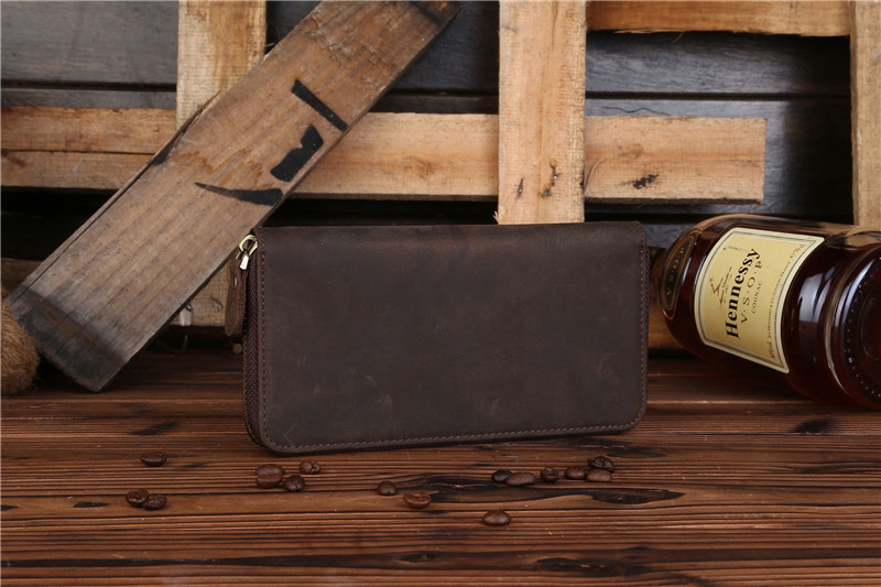 For You Leather WL11 กระเป๋าสตางค์ ผู้ชาย ใบยาว หนังแท้ แบบซิบ WL11