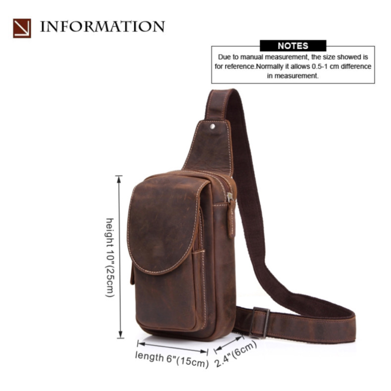 For You Leather LB24 กระเป๋าคาดอก กระเป๋าสะพายพาดลำตัว กระเป๋าผู้ชาย หนังแท้ นูบัค LB24