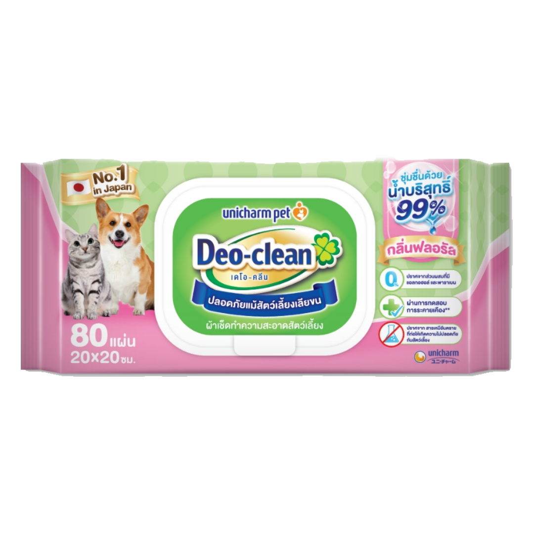 UC Deo Clean ทิชชู่เปียก กลิ่นฟลอรัล 80 แผ่น