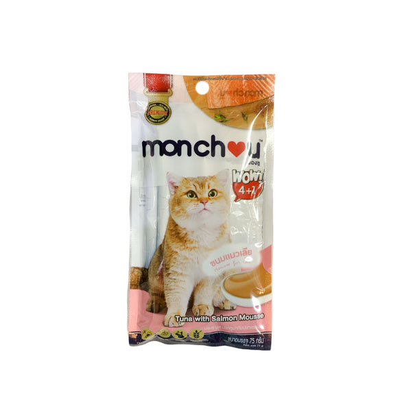 Monchou ขนมแมวเลีย #3 ทูน่ามูสแซลมอน 75g